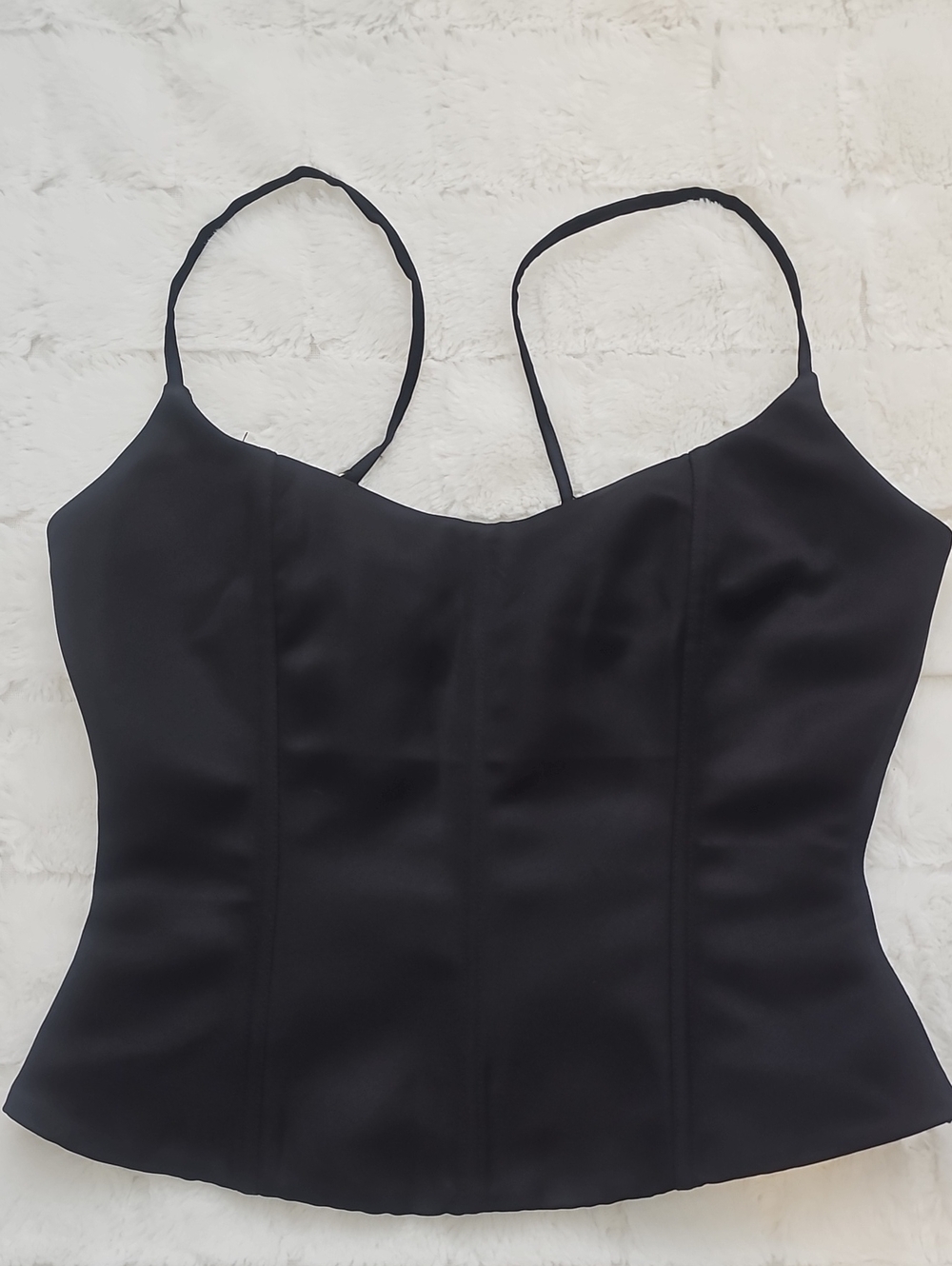 White Fox Boutique Black Satin-Look Cami